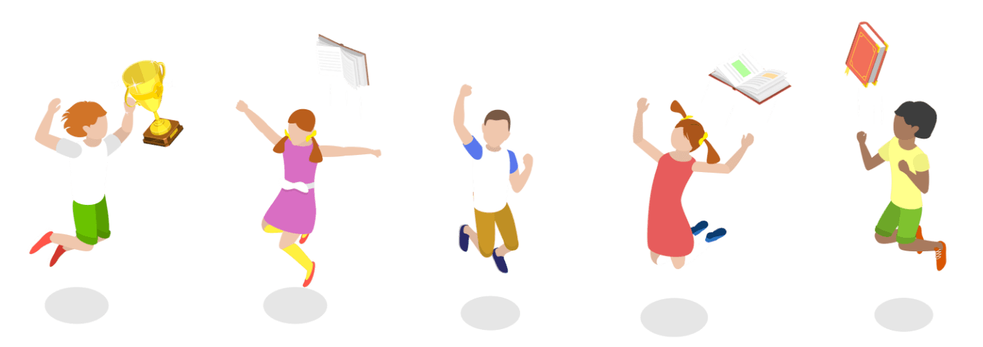 5人の子供たちのイラスト